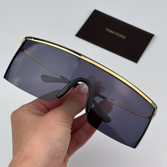 Tom Ford FT0980/S 30A PAVLOS-02 BRAND NEW Sunglasses Gold Smoke Irregular Unisex - Picture 2 of 14